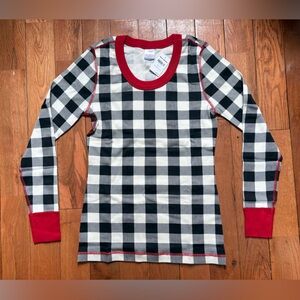 Hannah Andersson Black & White Gingham L/S Top